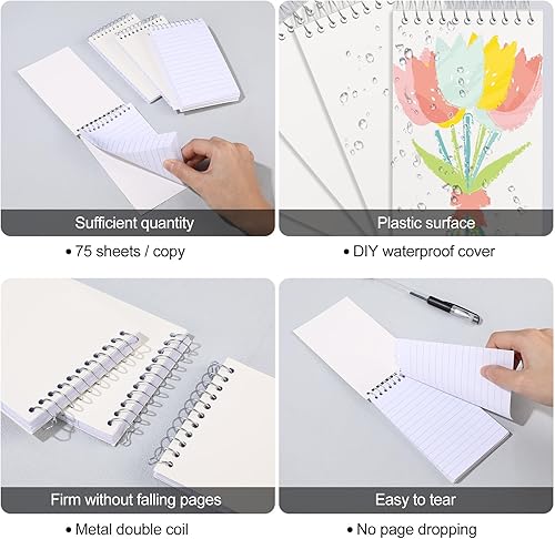 Miniatura 3 de Cholemy Paquete de 50 cuadernos pequeños de 3 x 5 pulgadas, cuadernos pequeños de bolsillo, mini cuadernos de bolsillo, mini cuadernos en espiral,
