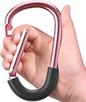 SURDOCA Stroller Hooks, Heavy-Duty Universal Stroller Clips for Bags, Large Carabiner Hook Stroller Accessory for Mom, Baby Travel & New Mom Essentials, Wheelchair Compatible, Black-1pc