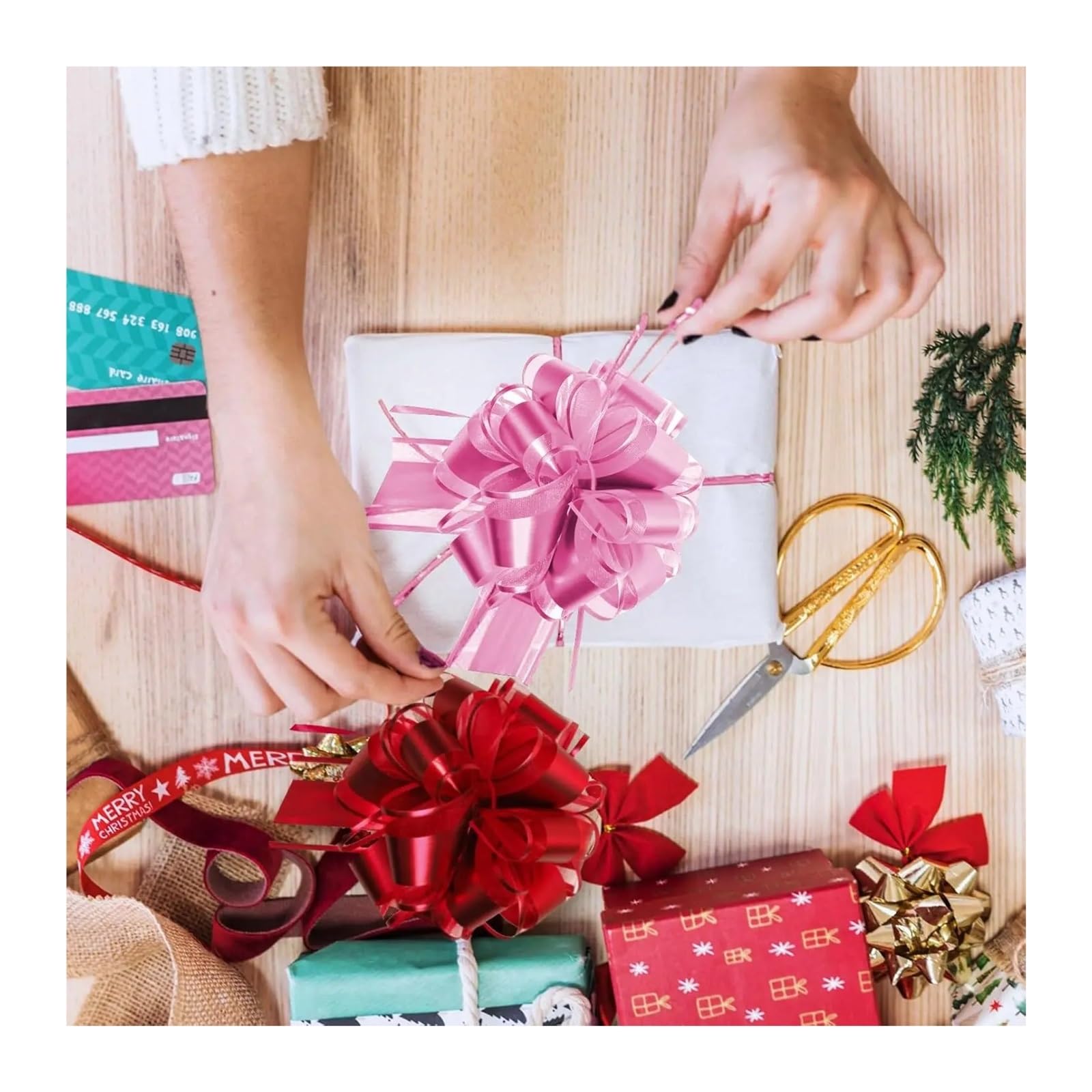 Schleifen, Geschenkbänder, große Schleife, Blumenschleifen, für Hochzeit, Auto, Party, Verpackungen, 18 Stück (lila)