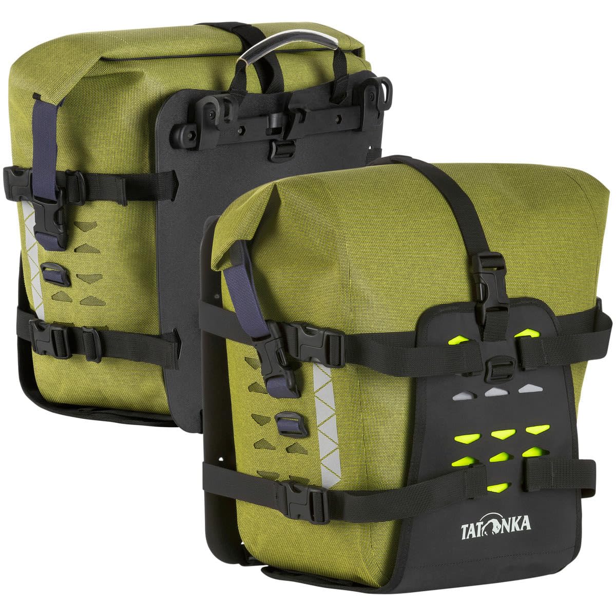 Tatonka Bike Pannier Pro Front Grün - Vielseitiges wasserdichtes Fahrradtaschen Set, Größe 34l