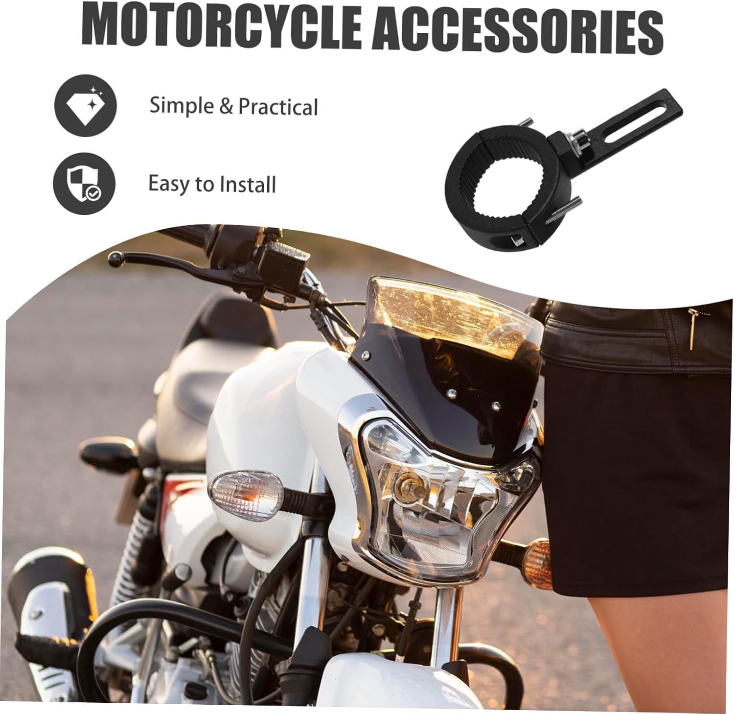Motorcycle Headlight Mount Bracket Clamp for Front Fork Compatible Motorcycles Easy Installation Design Inner