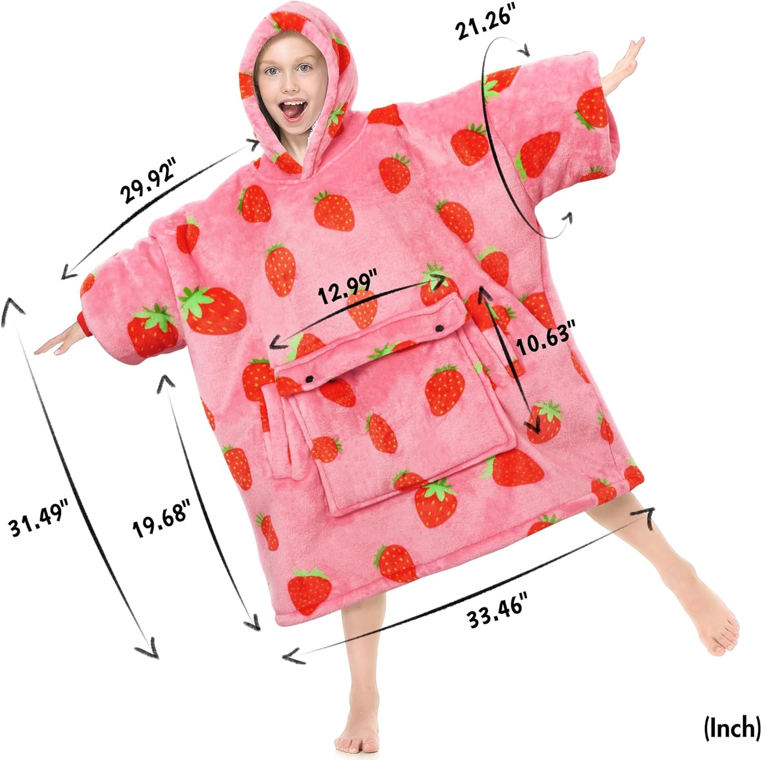 Narecte Kids Hoodie Blanket Birthday Gifts for Girls Year Old Girl Toddler Wearable Blanket Hoodie Kids Oversized Ideas Teen - Image 5