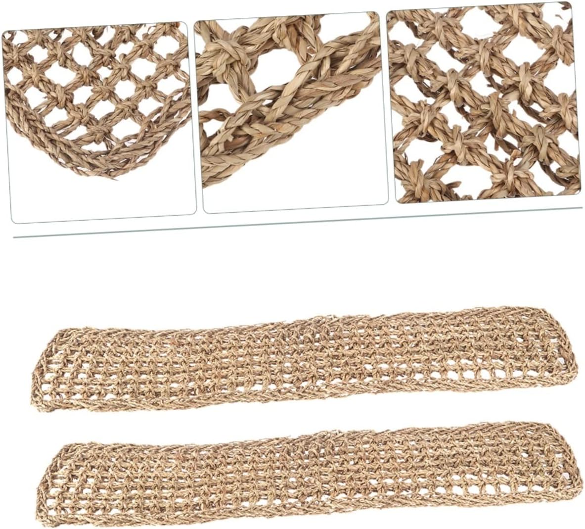 Abaodam 2Pcs Seagrass Cushions Reptiles Hanging Beds Durable Lizard Hammock for Snakes Iguanas Geckos Compact for Active Pet Exercise