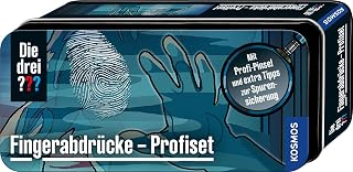 Die drei ??? Fingerabdrücke-Profiset von KOSMOS, mit Profi-Pinsel und 2 Fingerabdruck-Pulvern, Detektiv Spielzeug Set für Kinder ab 8 Jahre, praktische Box für unterwegs