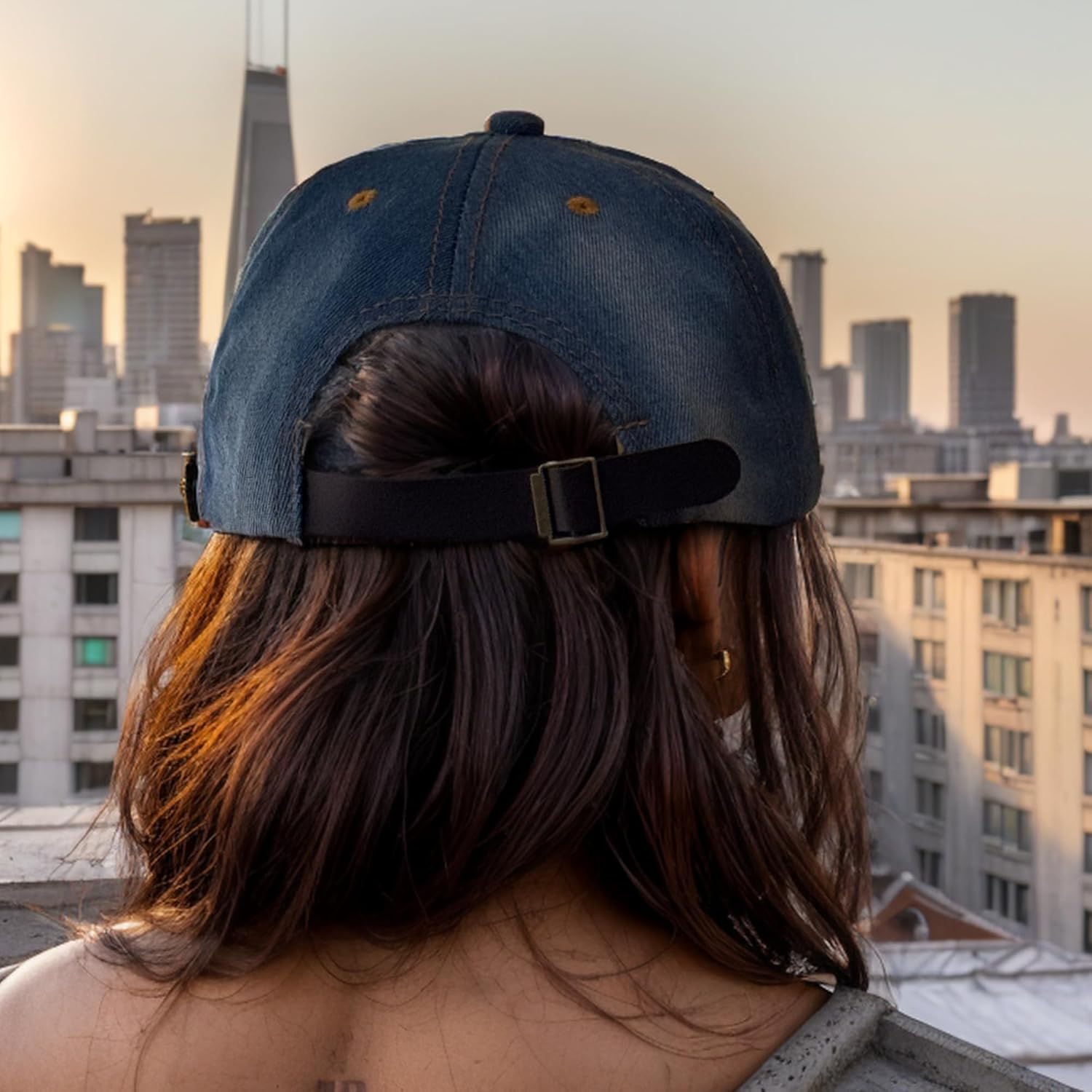 Popfizzy Bling Hat for Women, Rhinestone Baseball Cap, Bedazzled Distressed Denim Hat, Fun Birthday Gifts for Women and Girls - Image 8