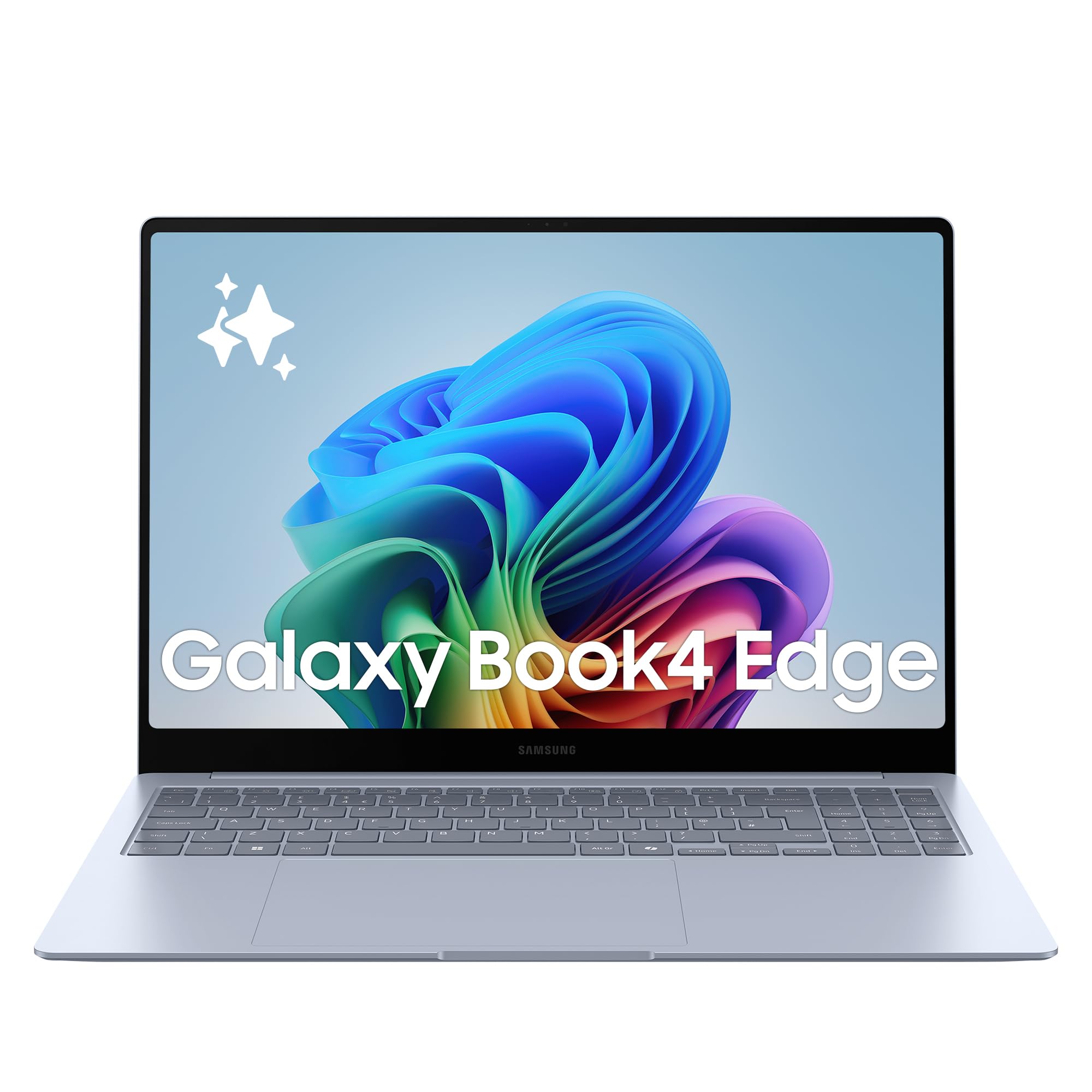 Samsung Galaxy Book4 Edge, Ordenador Portátil IA Copilot+, PC 16" HDR, Snapdragon X Elite X1E-80-100, 16GM RAM, 512GB SSD, Qualcomm Adreno GPU, Windows 11 Home, Azul, Teclado QWERTY Español