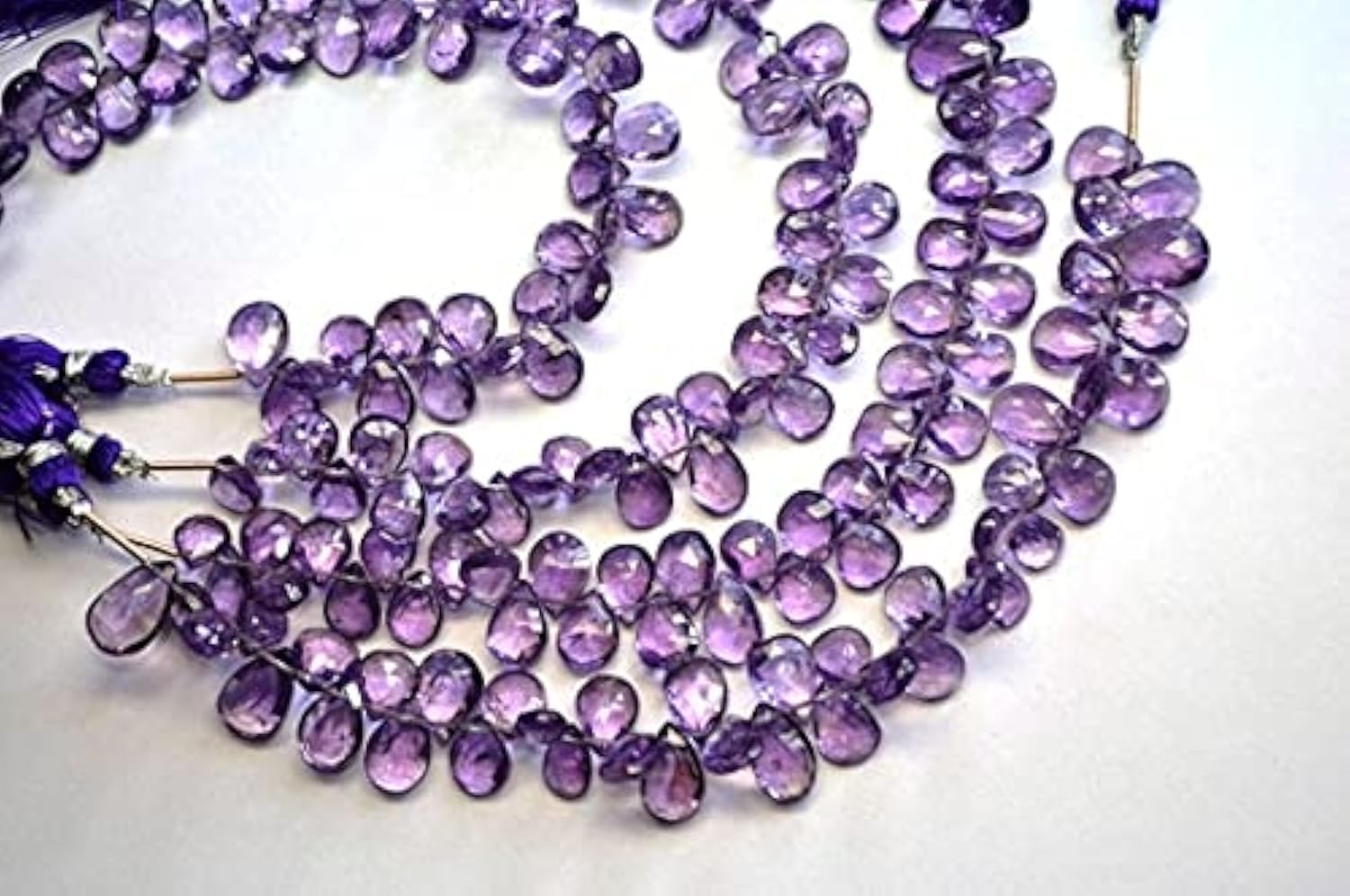 Perles améthyste naturelle poire briolette pour façonner un bijou unique à offrir en cadeau