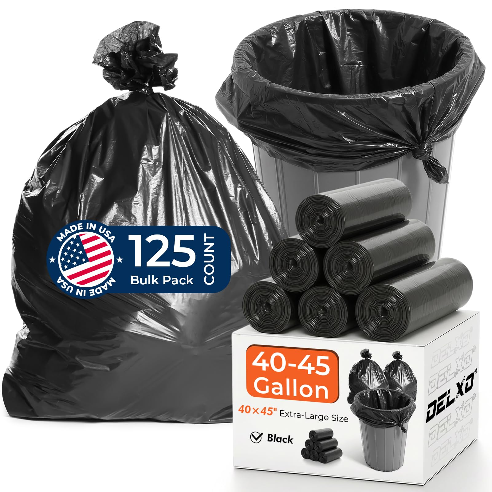 Delxo 40-45 Gallon Trash Bags