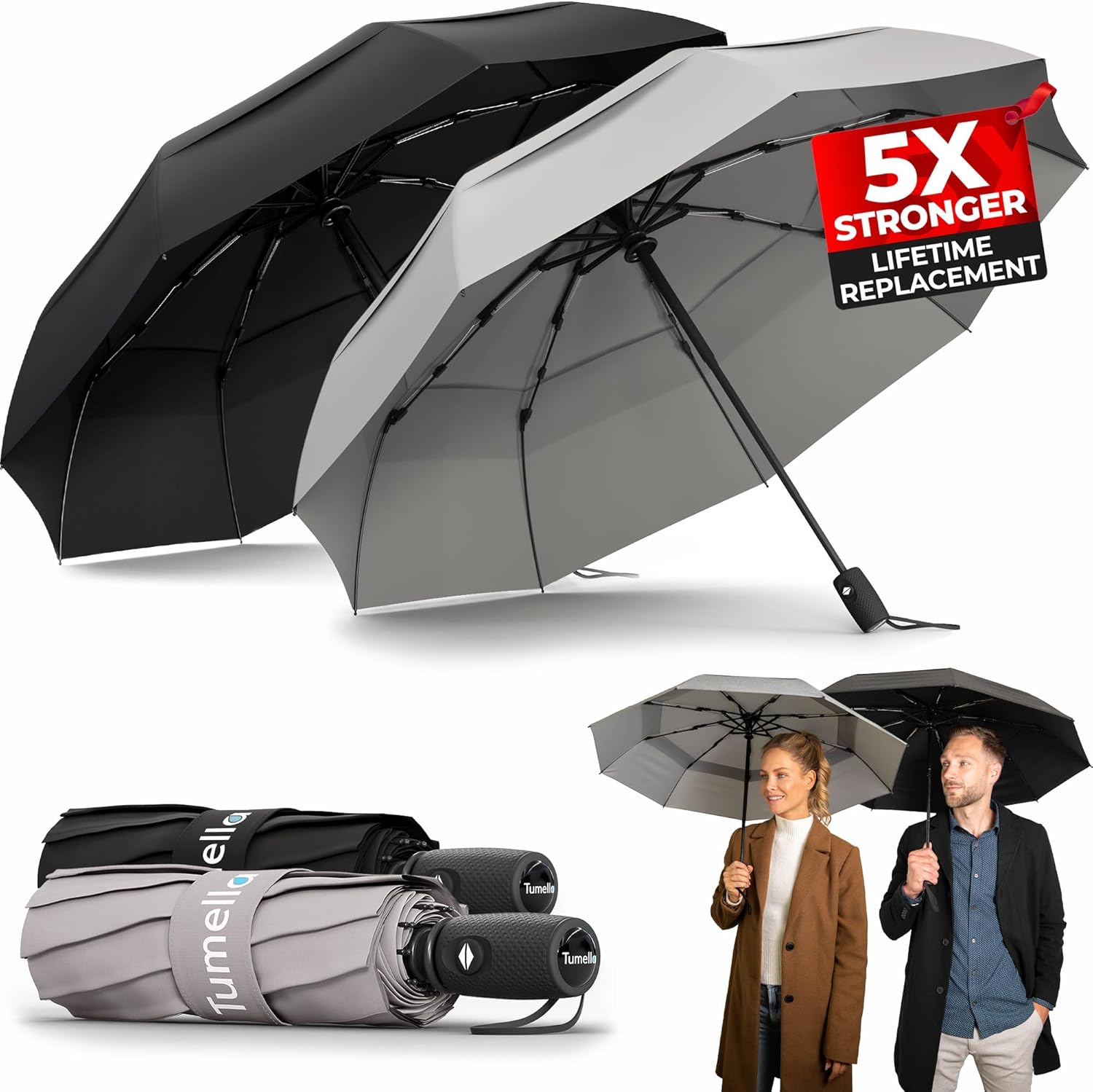 TUMELLA Strongest Windproof Travel Umbrella