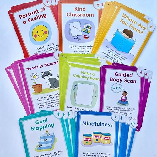 Miniatura 2 de hand2mind Tarjetas de tareas socioemocionales para mayores de 3 años, aprendizaje socioemocional, juguetes de terapia de juego para consejeros,