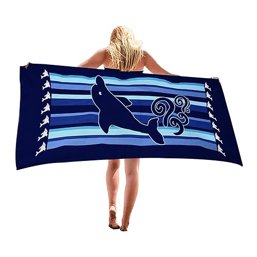 Toalla de playa de microfibra de secado rápido para exteriores, viaje, alberca, natación, yoga, pícnic tamaño grande con patrón impreso, súper