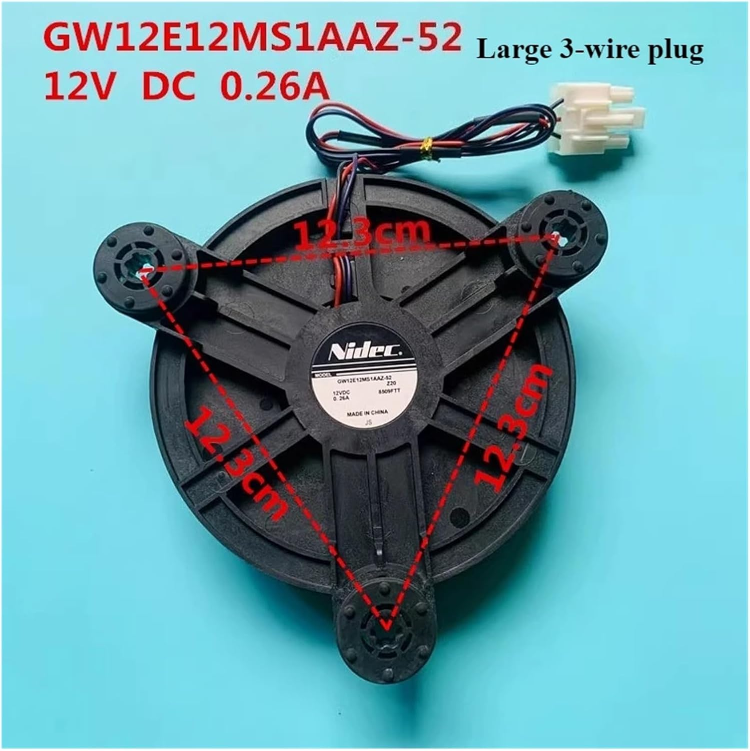 Accessories,Compatible For Meiji， Refrigerator Cooler Freezer Fan GW12E12MS1AAZ-52 DC12V 0.26A Fan