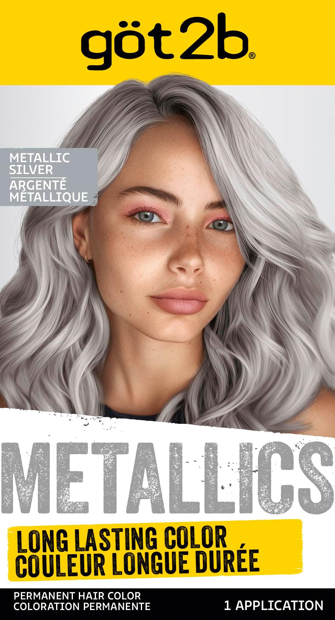 Metallic Permanent Hair Color, M71 Metallic Silver