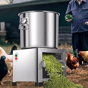 Electric Commercial Vegetable Chopper, Small Household Poultry Feed, Animal Feed Grinder, with 4 Spare Blades Splash Guard for Poultry and Animal Feed Preparation 1000W