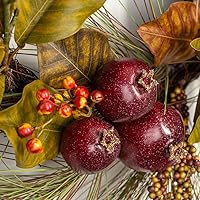 Vista 2 de Factory Direct Craft Corona de pino artificial de granada y hojas de magnolia para decoración del hogar, acentuación y exhibición