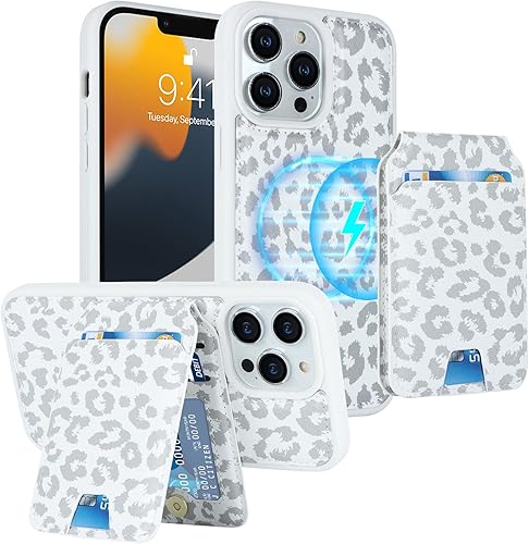 Miniatura 10 de iCoverCase Funda tipo cartera para iPhone 13 Pro Max12 Pro Max compatible con MagSafe, soporte magnético desmontable para ranuras para tarjetas, de