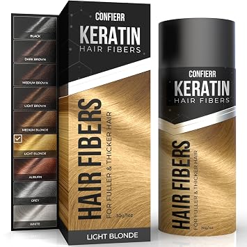 Keratin Hair Fibers for Men & Women - Fill In Fine or Thinning Hair, Instantly Thicker, Fuller Looking Hair Light Blonde 30g