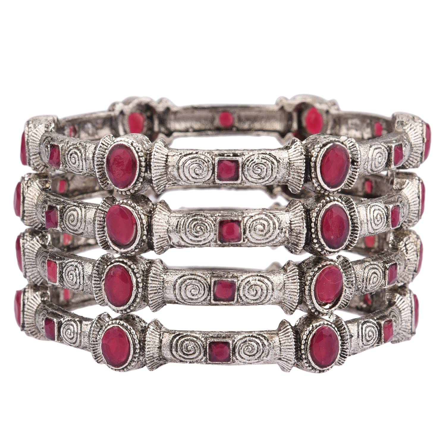 Efulgenz Indian Bangle Set Bollywood Traditional Crystal Bracelet Jewelry for Women