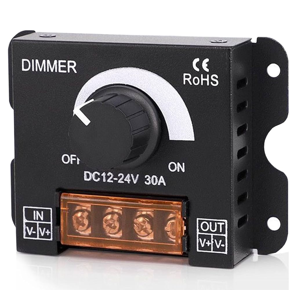 Ha Dim！ HAASHADA DC 5V-24V LED Dimmer Switch, 12V 30A PWM Dimming