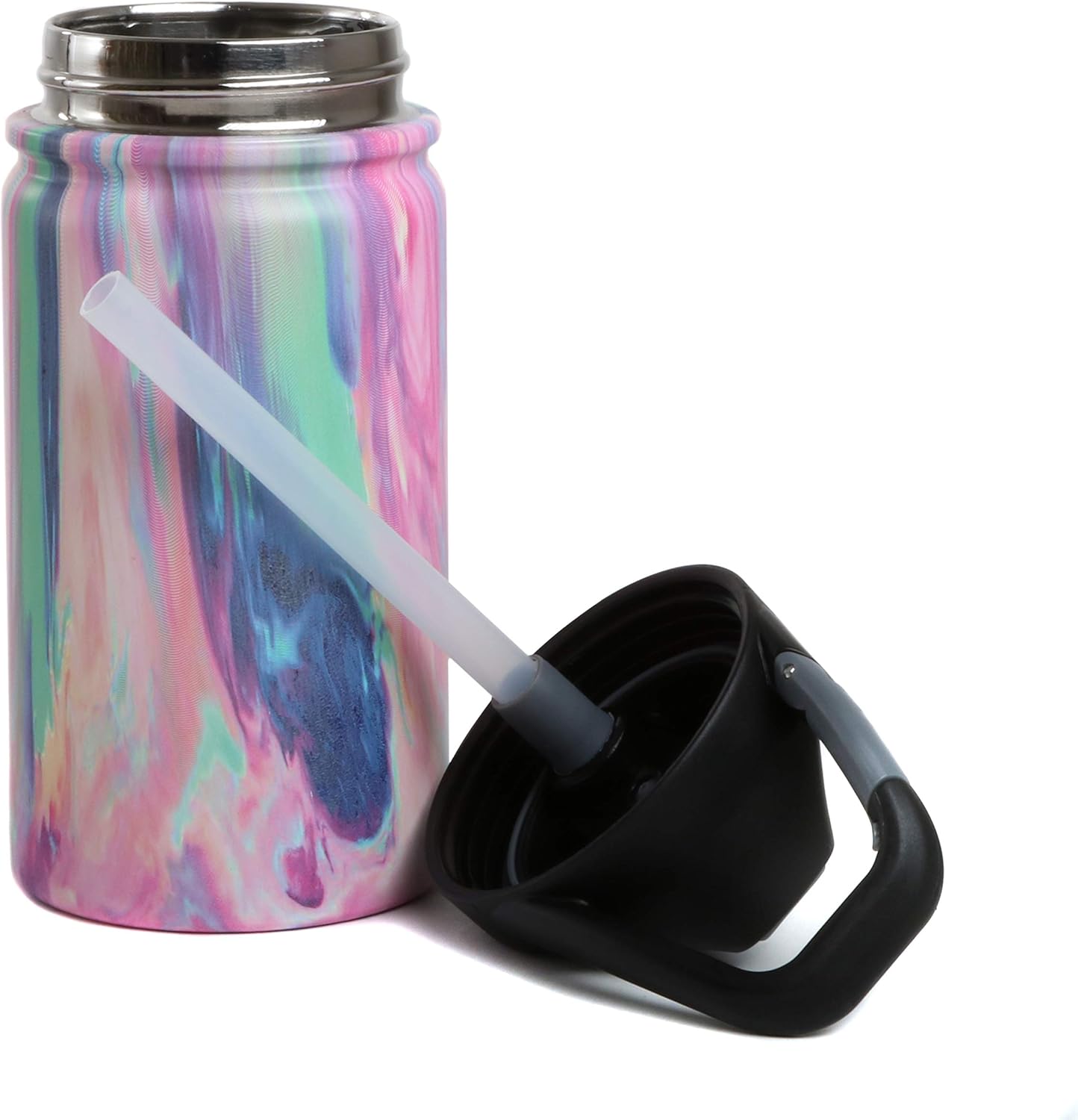 Seriously Ice Cold Kids’ Lil SIC 12oz Insulated Tumbler Mug, Premium Double Wall Stainless Steel, Leak Proof BPA Free Lid with Carabiner Clip (Cotton Candy)