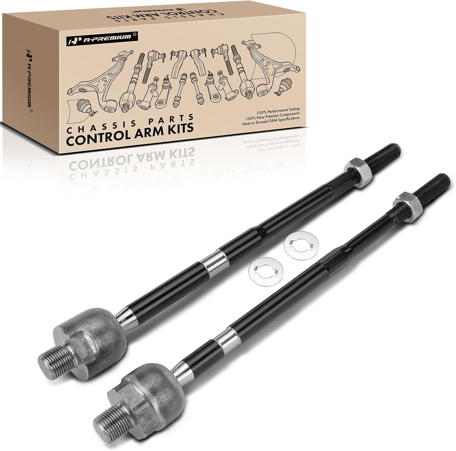 A-Premium 2 x Front Inner Tie Rod Ends, Compatible with Honda Fit 2007-2008
