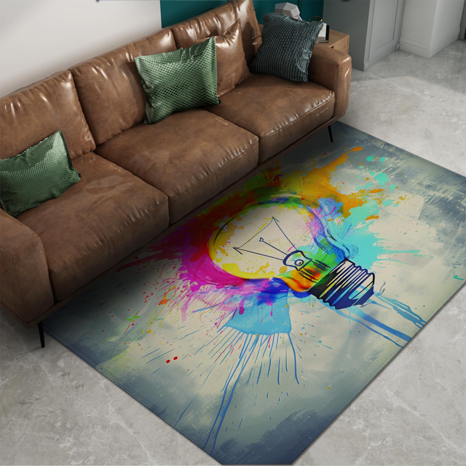 Tapis de peinture multicolore antidérapant pour sécuriser le sol de la chambre d'enfant