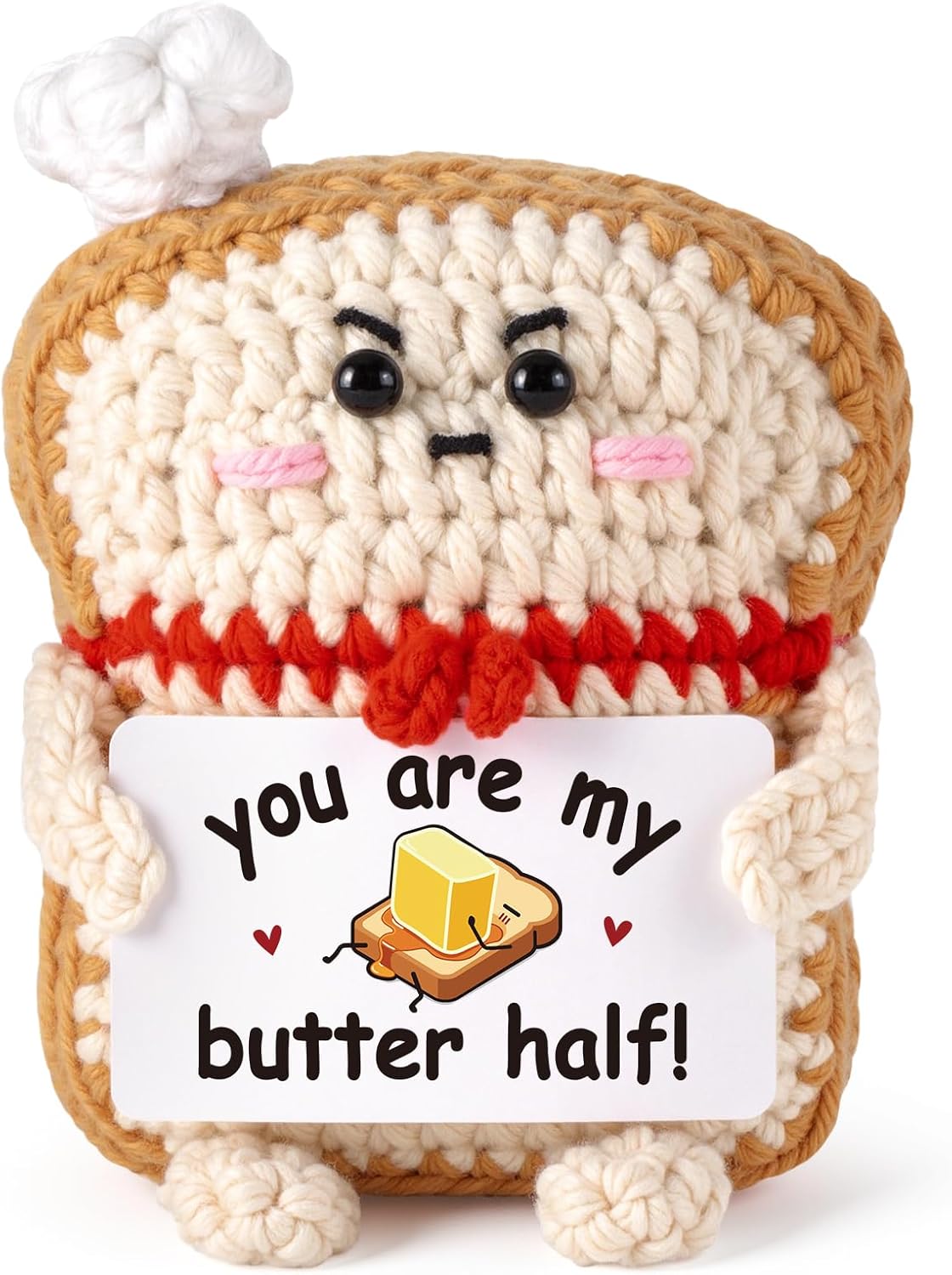 Gifts for Him Her Girlfriend Boyfriend- You Are My Butter Half Crochet Toast with Card, Anniversary Birthday I Love You Gifts for Women, Men, Wife, Husband, Couple, Fiancé, Romantic Present