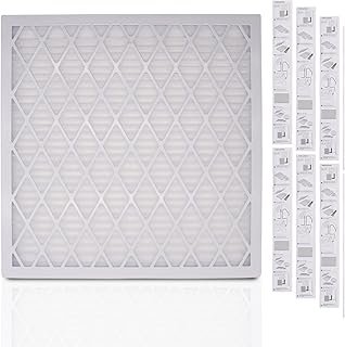 Reusable 20x20x1 Merv 8 Air Filter, ABS Plastic Frame with 6 Pleated Filters for Cost-Effective Indoor Air Filtration