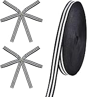 Vista 13 de Cinta de alambre con rayas blancas y negras - 1.5 pulgadas x 10 yardas, cinta de primera calidad para envolver regalos, decoración navideña