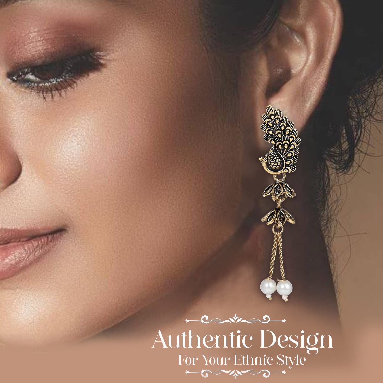 Traditional Peacock Jhumka Earrings - Ideal Gifting Accessory