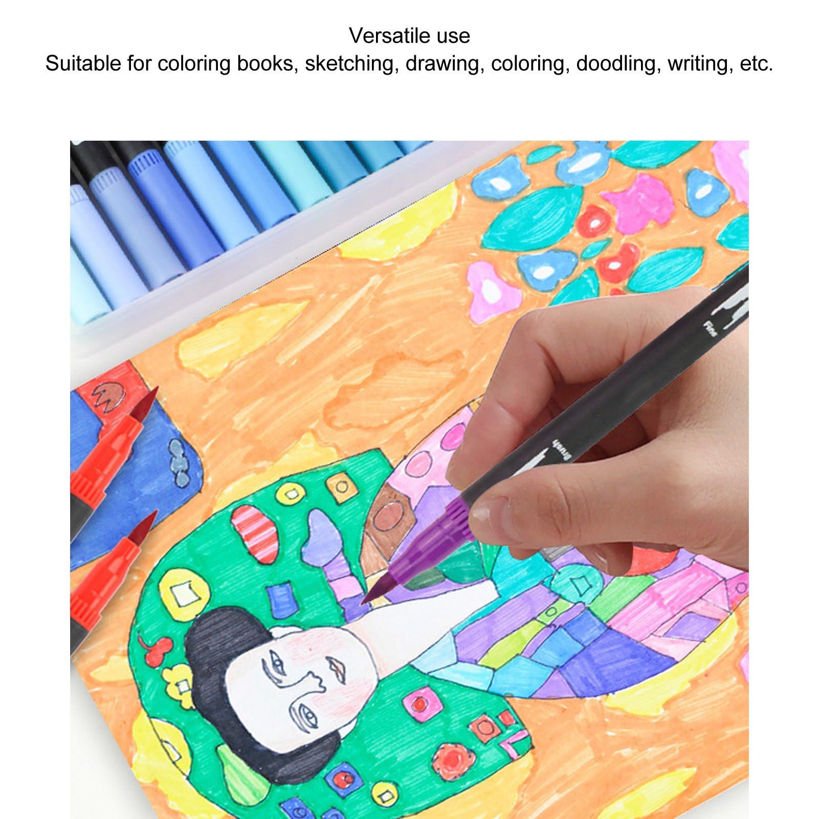 CHICIRIS Pennarelli Ad Acquerello a Doppia Spazzola da 168 Colori per Disegnare, Dipingere, Colorare, Scrivere, Ecologici con Punte Fini, Uso Versatile per Adulti e Bambini