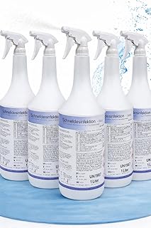 KK Schnelldesinfektion Spray Duft CLASSIC - Hochwirksames Desinfektionsmittel 5x 1L Fl. für Oberflächen – Wirksam gegen Bakterien, Viren & Pilze – Ideal für Haushalt, Praxis&Gewerbe