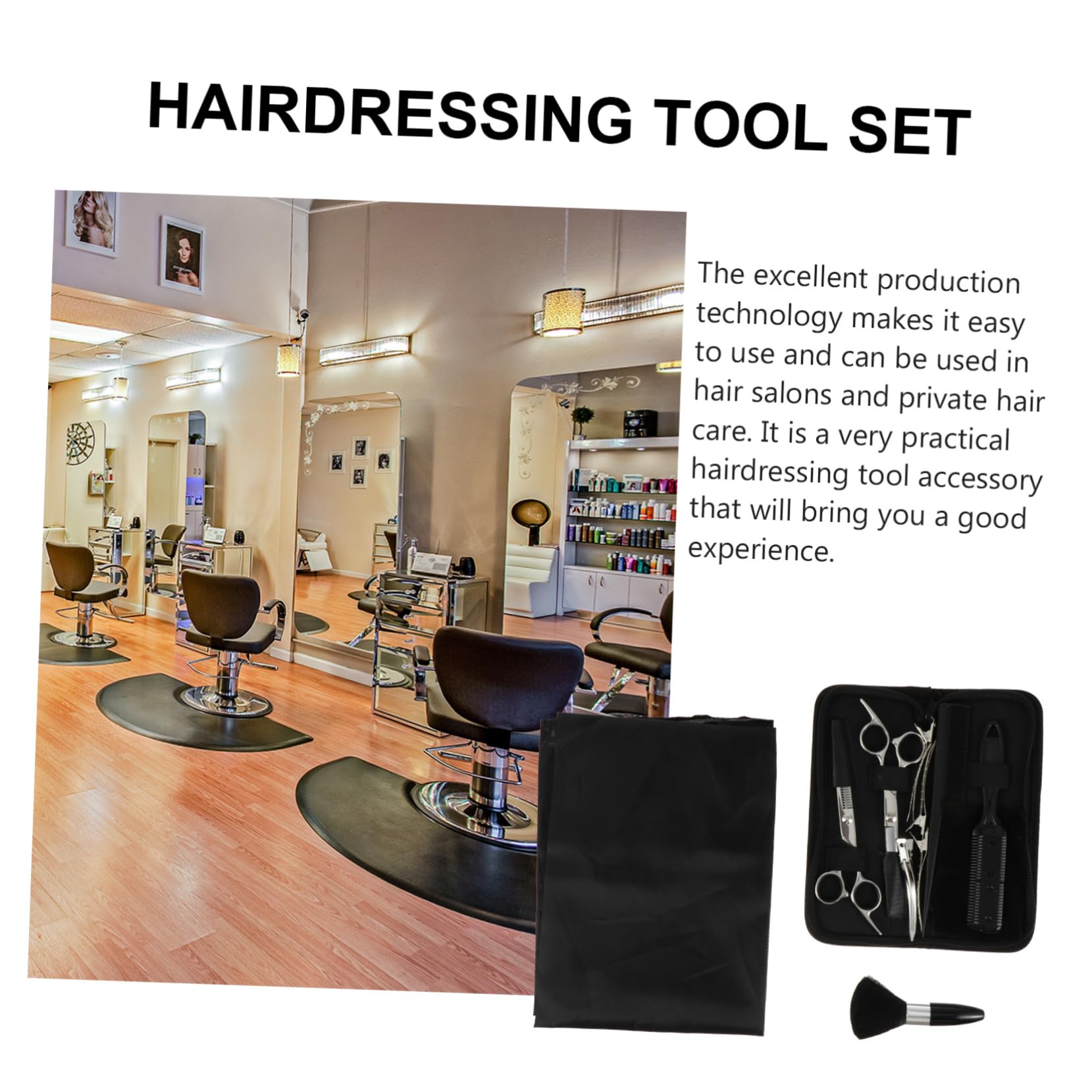 DOITOOL Ciseaux de Coiffure avec Peigne Plat pour Cheveux Clairsemés Matériel de Coiffure pour Salon et Débutants