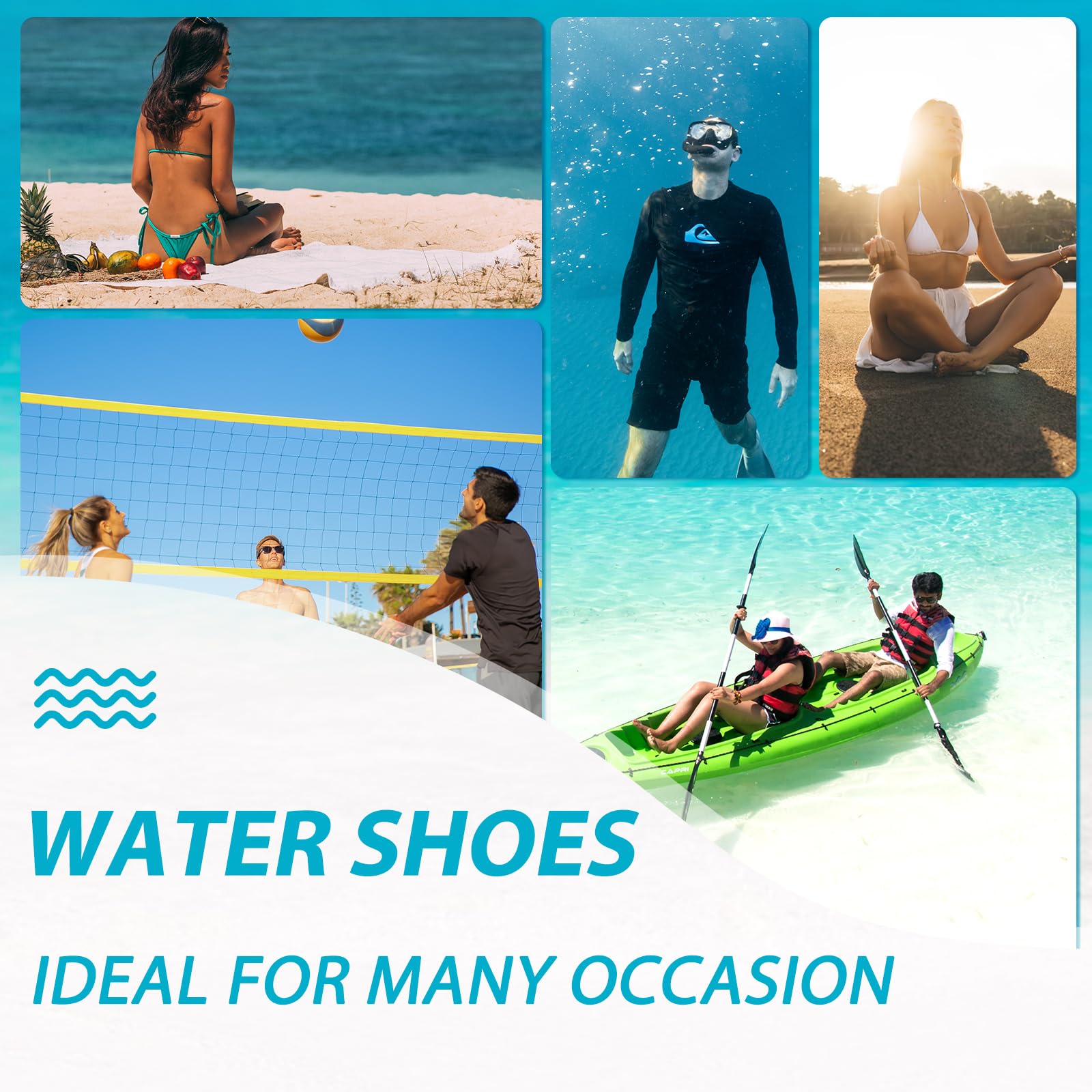 Waterschoenen Badschoenen Dames Heren Strandschoenen Snel drogend Drainagegaten Strandzwemschoenen Zeeschoenen Surfschoenen Zwembadschoenen Unisex Blotevoetscho
