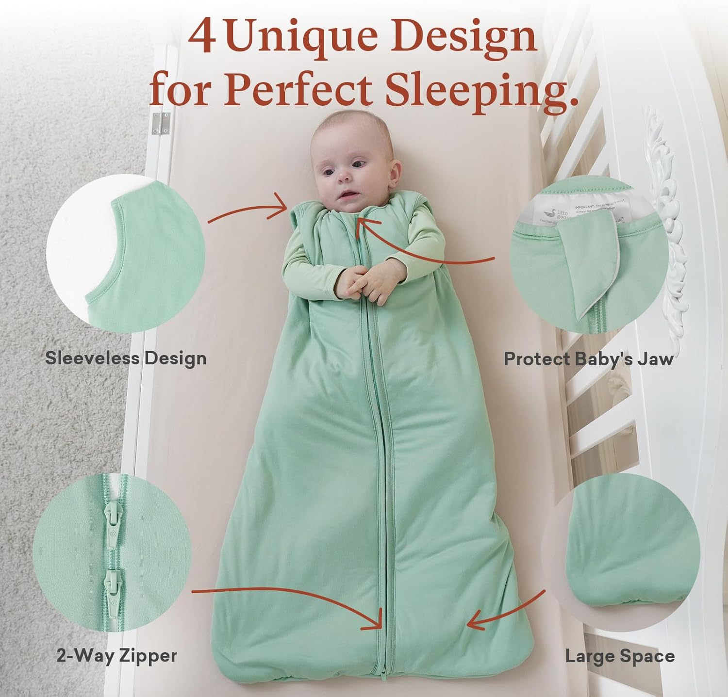 Sleep Sack 1.0 TOG for Babies, Soft Wearable Blanket for 0–24 Months, Toddler-Friendly Roomy Fit - Image 2