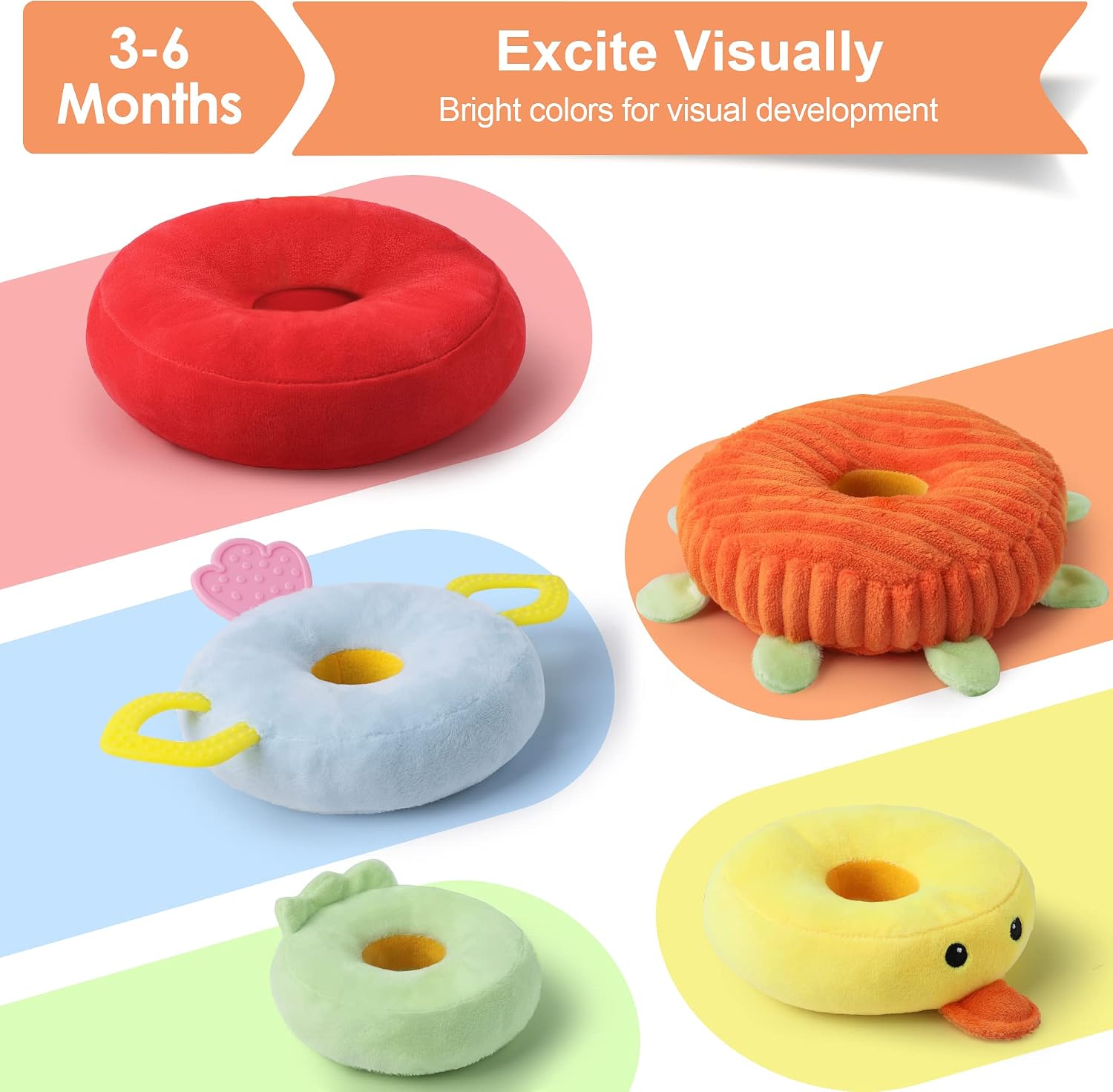 iPlay, iLearn Baby Plush Stacking Toys Set, Infant Soft Ring Stacker, Toddler Sensory Developmental Rattles, Newborn Duck Stuffed Animal, Birthday Easter Gift for 3 6 9 12 18 Month 1 Year Old Boy Girl