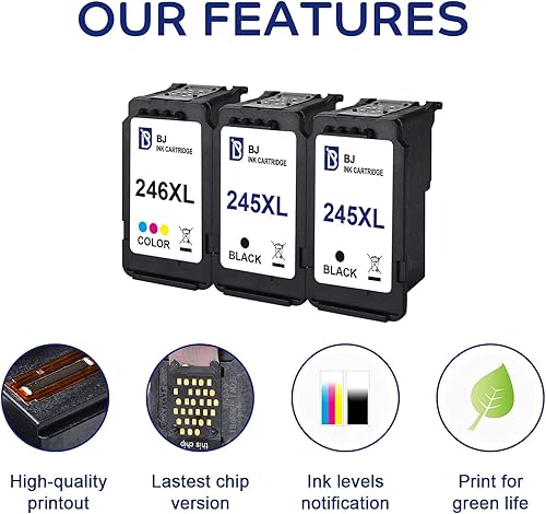 Miniatura 7 de BJ Cartucho de tinta de repuesto para Canon PG-245XL CL-246XL Cartucho de tinta compatible con impresora PIXMA MG2520 MG2522 MG2920 MG2922 MG2924