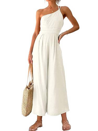 ANRABESS Women's Summer Straps One Shoulder High Waist Dressy Casual