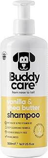 Vanilla & Shea Butter Dog Shampoo by Buddycare | Moisturising Shampoo for Dogs | Vanilla & Shea Butter Scented | with Aloe Vera and Pro Vitamin B5 (16.90oz)