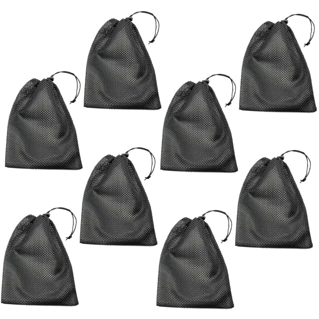 TOYANDONA 4 Set Borsa Di Stoccaggio Lavaggio Borsa Di Stoffa Con Coulisse Borse A Rete Di Grandi Dimensioni Sacco Per La Biancheria Drogheria Stringa Maglia Poliestere Nero 8 Pezzi*4