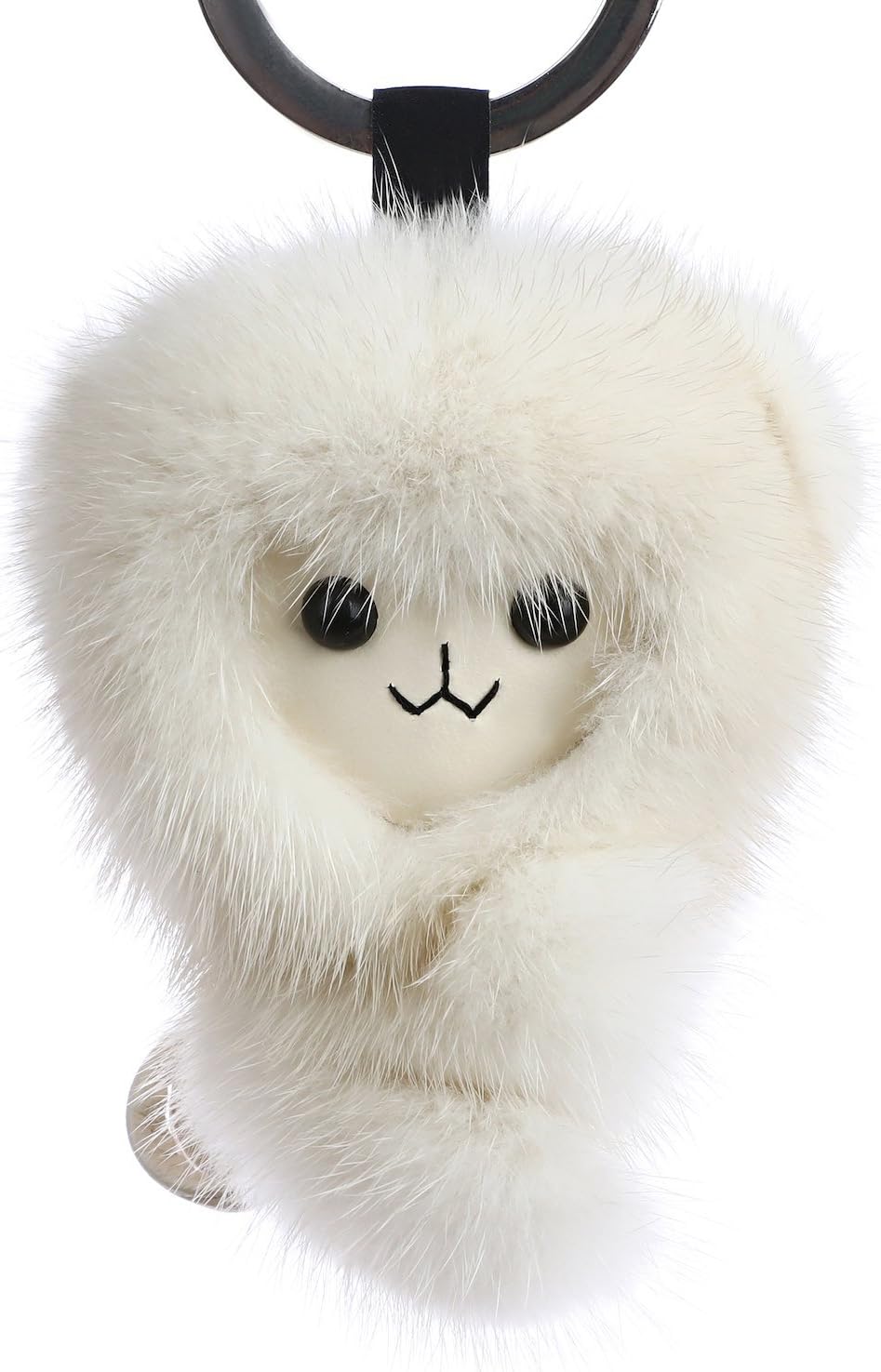 Fashion Key Chain, White Mink Lucky Monkey, Bag and key charm,Designed by Ella Liu โฆ