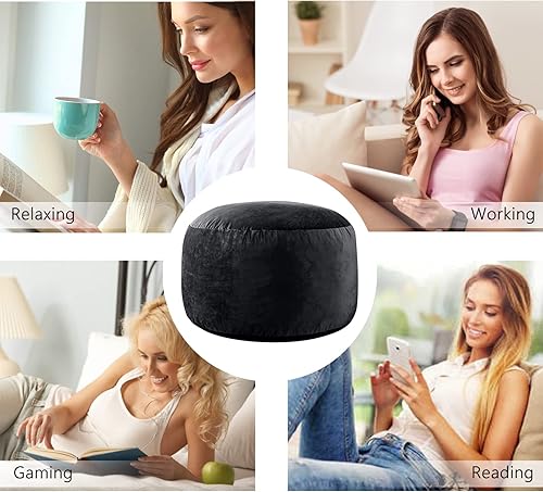Miniatura 8 de Funda de terciopelo Sillón puf grande Sillón puff de espuma viscoelástica de 3 pies para adultos con relleno, puf para adultos y niños con relleno