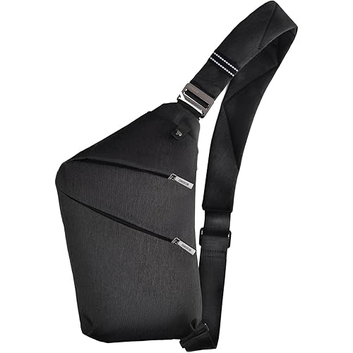 Sling Bag for Women Men, Anti Theft Crossbody Bags Travel Bag for Women Personal Flex Bag for Outdoor Sport Casual Hiking Running Cycling, 1.0S Black