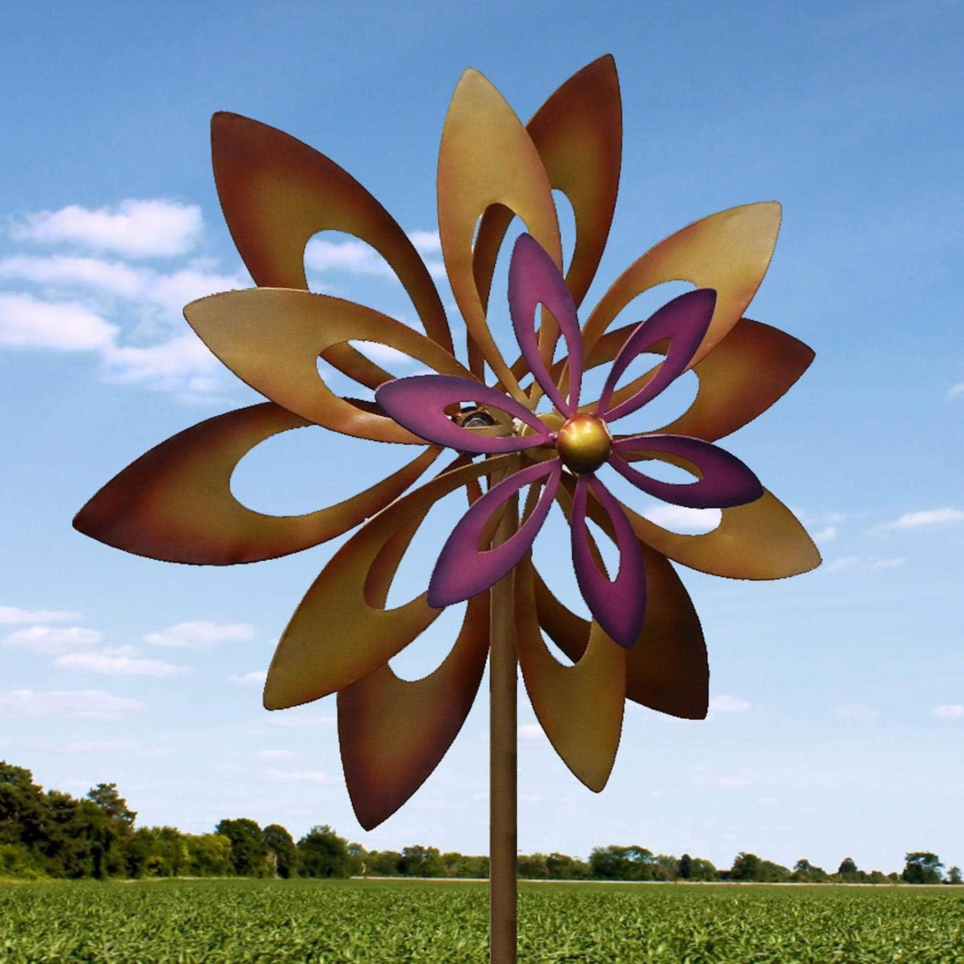 Home Locomotion 10016772 Koehler Home Decor Dancing Sunflower Windmill Garden Spinner, Multicolor