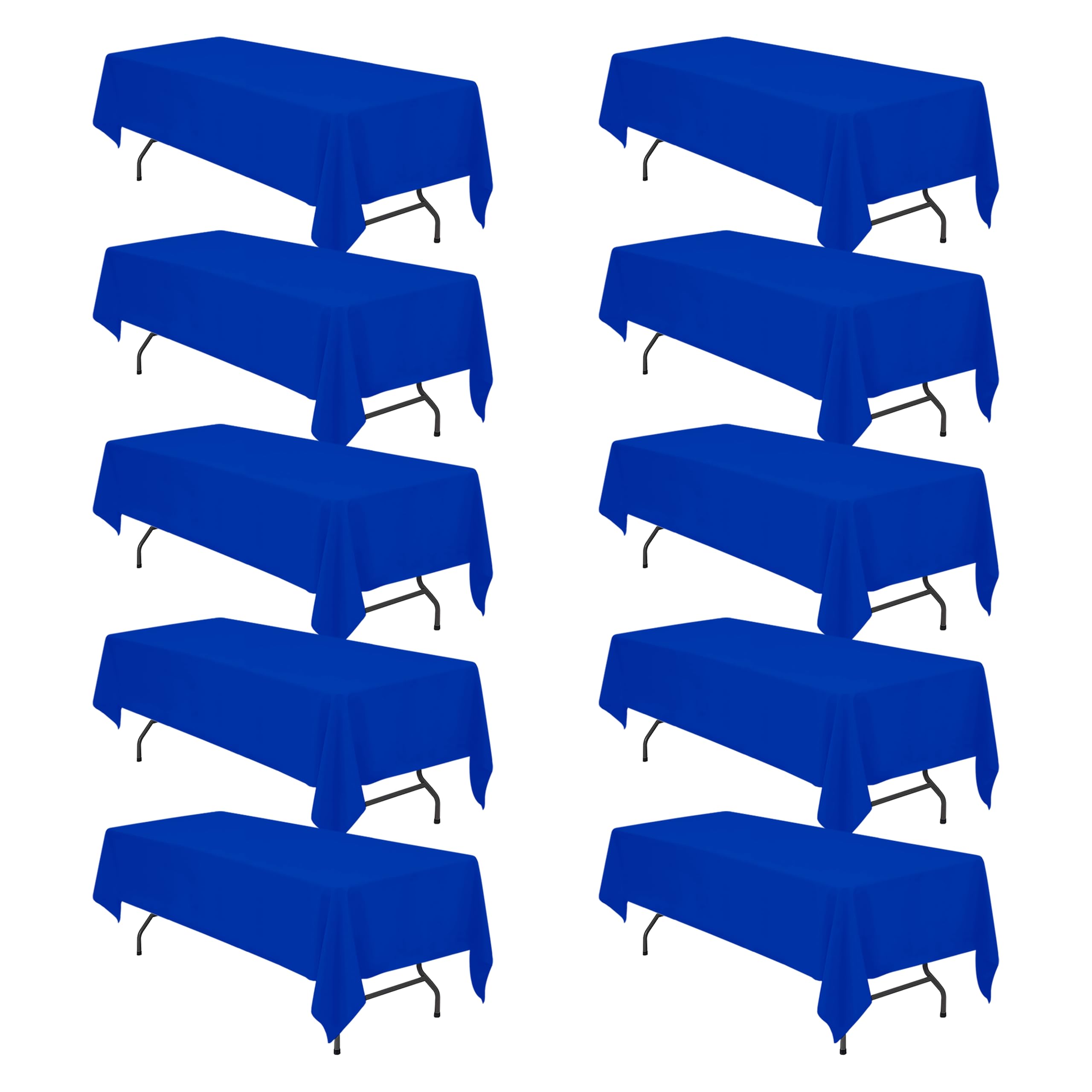 BRILLMAX 10 Pack Royal Blue Tablecloths 60x126 Inch for 8ft Rectangle Table