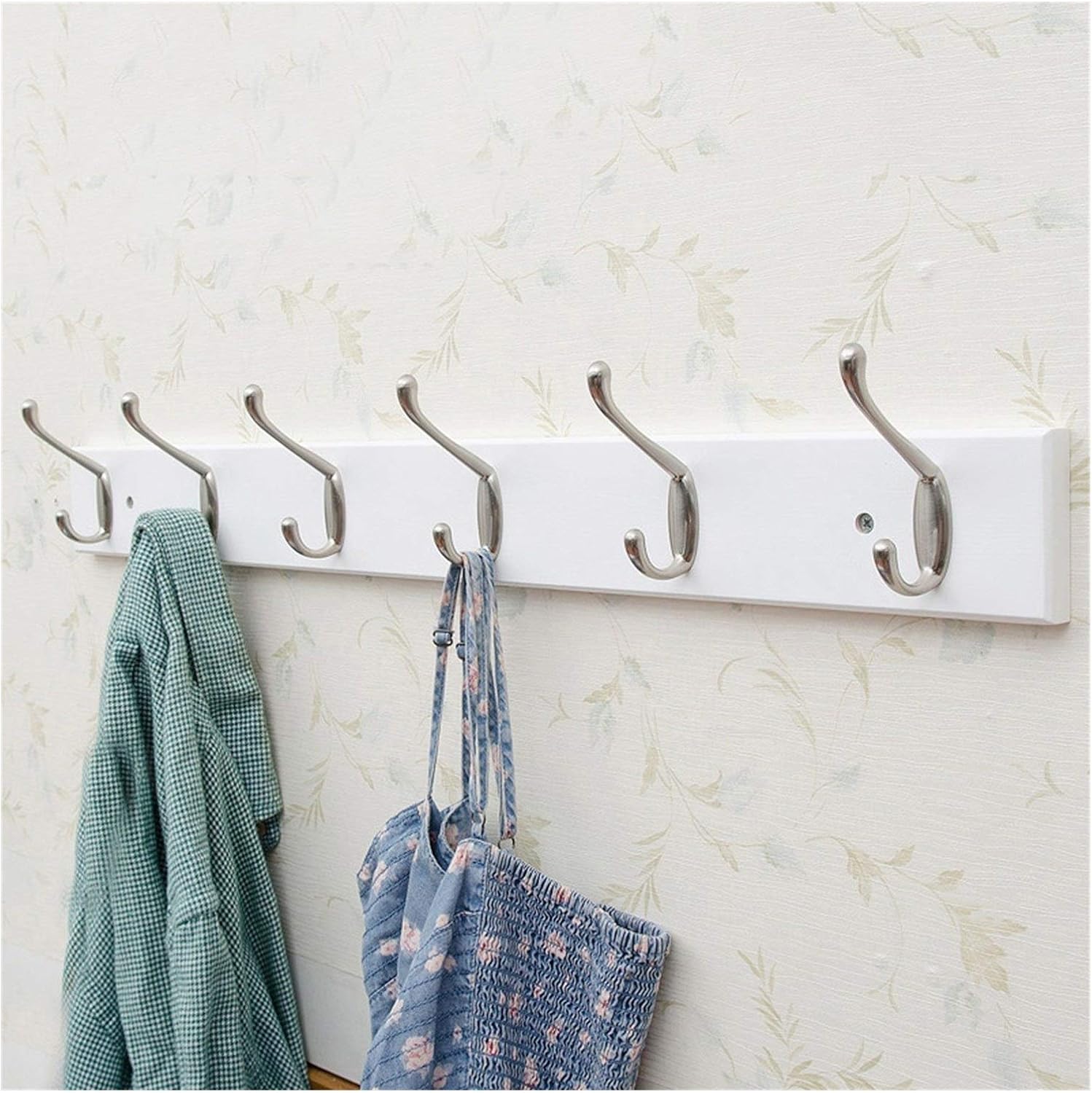 Amazon｜ウォールコートラック コートラックウォールは、現代のミニマリストのコートフック竹ハンガーウォールはコート、タオル、バッグのための