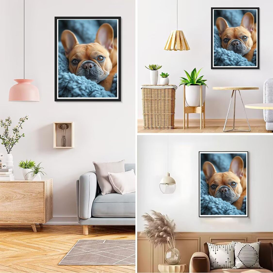Hund Diamond Painting Groß XXL 100x130cm für Bastelset Kinder ab 6 Jahre, 5D Diamond Painting Tier Neuheiten, DIY Diamant Mosaik Bastelset Erwachsene, Daiments Malerei Stickerei Festival Deko S-720