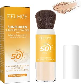 Mineral Sunscreen Setting Powder, 2023 New Translucent Mineral Brush Powder, Natural Light and Breathable, Natural Light & Breathable Oil Control Face Powder Sunscreen (1PC)
