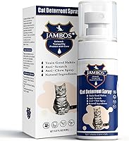 JAMBOS Cat Deterrent Spray: Natural Non-Toxic Indoor Outdoor Furniture Protector, Anti-Scratch Training Aid (Blue, M)