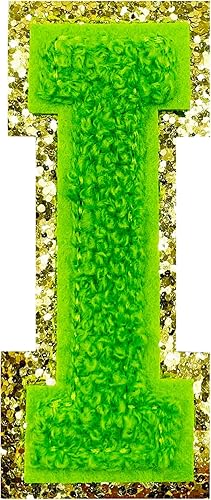 Miniatura 91 de Jongdari Letras termo-adhesivas de felpilla para ropa, parches de letras del alfabeto con brillantina para coser, con adhesivo planchado, 4